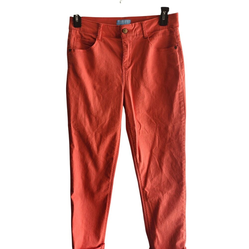 Draper James RSVP Ankle Pants Womens SZ 10‎ Orange Resort Wear Vacation Summer